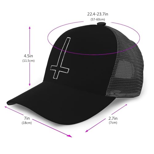 Demonic Inverted Cross Unisex Mesh Baseball Caps - Classic Adjustable Hat2