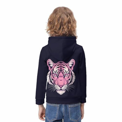 Sweat à capuche tigre pour enfant pull en molleton avec grande poche - 4