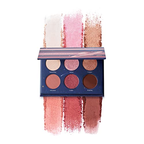 Ready To Shine Pocket-Sized Small Eyeshadow Palette With 6 Highly Pigmented Matte, Frost, And Shimmer, Saturn Voyage Mini Travel Eyeshadow Palette #TOP21