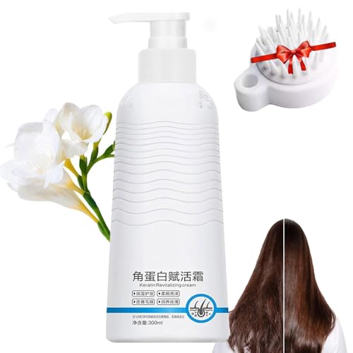 Keratin Revitalizing Cream Hair Serum,Keratin Boost Hair Smoothing Moisture Deep Conditioner For Women,Leave In Conditioner For 