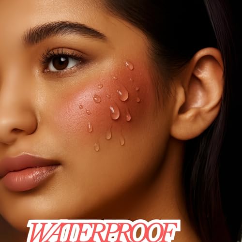 Image of Warm Coral Liquid Blusher for Cheeks - Lightweight, Long-Lasting Blush for Face Makeup, Easy to Apply, Natural Finish - Ideal for Women and Girl