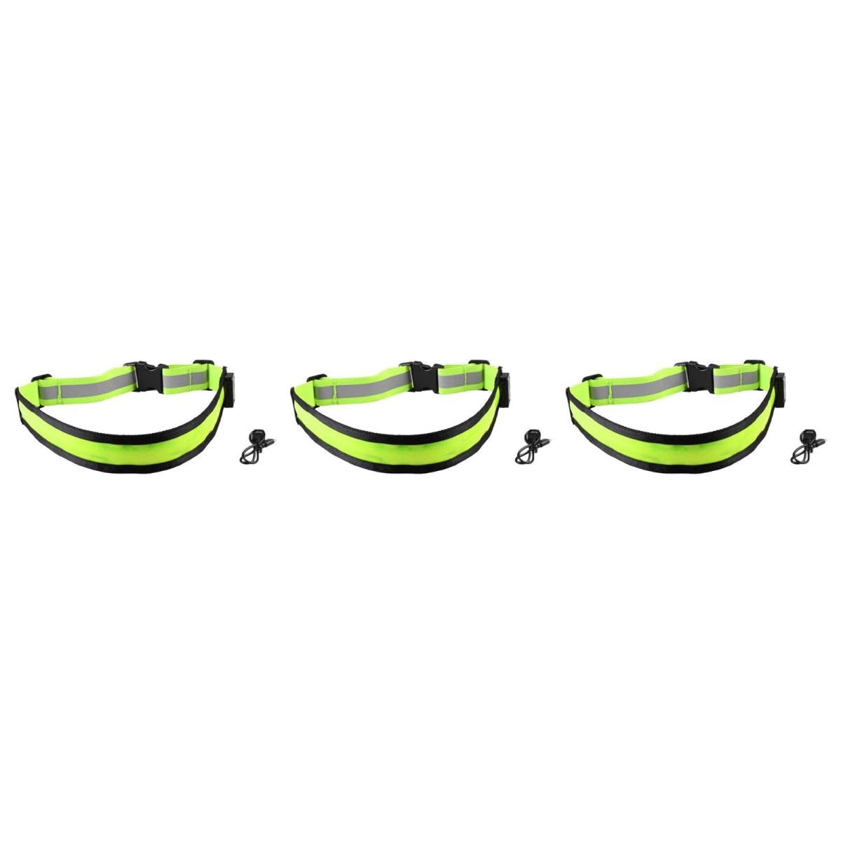 VANZACK Ceinture Lumineuse Bande élastique réglable Cyclisme réfléchissant Bracelet LED lumière LED Feux LED Ceinture réfléchissante Sangle réfléchissante réglable asb Green