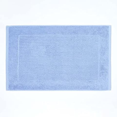 HOMESCAPES Imperial Light Blue Bath Mat Cover
