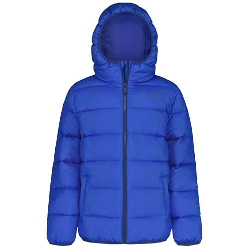 Image of Under Armour Boys' Pronto Hooded Puffer Jacket, Lightweight & Water Repellent