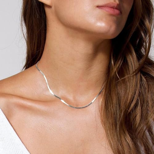 Image of Freekiss Layered Necklace Set for Women Stackable | Herringbone Snake Cuban Rope Chain, Dainty Choker, Layered Stackable, Non Tarnish, Hypoallergenic, Adjustable 14-18.5 inch