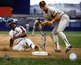 George Foster Signed Mets Sliding vs. Padres 8x10 Photo