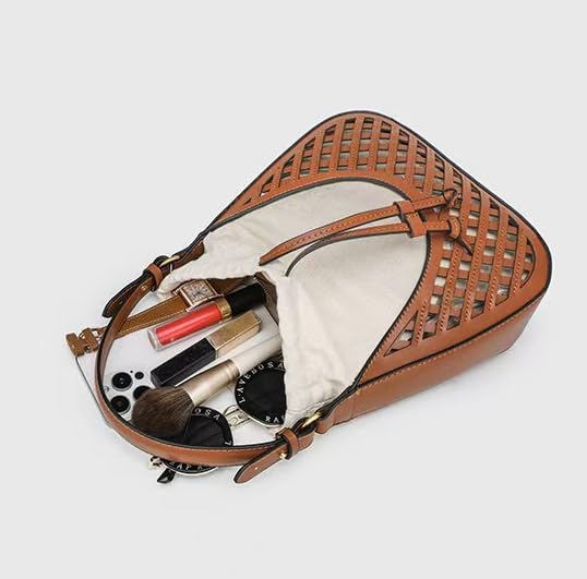 Boho Crochet Bucket Bag Purse - Vintage Woven Shoulder Purse for Women Crossbody Handbag Casual Chic Beach Bag2