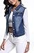 MISS MOLY Women’s Sleeveless Denim Vest Washed Button Up Casual Jean Jacket w 2 Flap Pockets