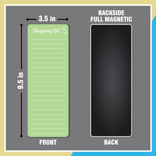 Image of Clickedin Magnetic Shopping List Grocery Fridge Magnet, 10x24 cm Acrylic Board with Marker (Green)