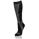 Compression Socks for Men and Women 15 - 20 mmhg Knee High Black By Groove Socks
