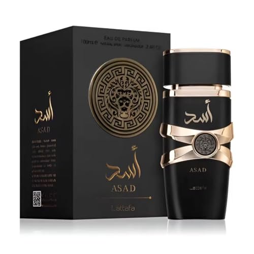Perfume Arabe Asad para Hombre, Eau de Parfum 100 ml, Calido y Larga Duracion, Oud, Fragancia Masculina, Ideal como Regalo para Hombre, Cumpleaños o Navidad