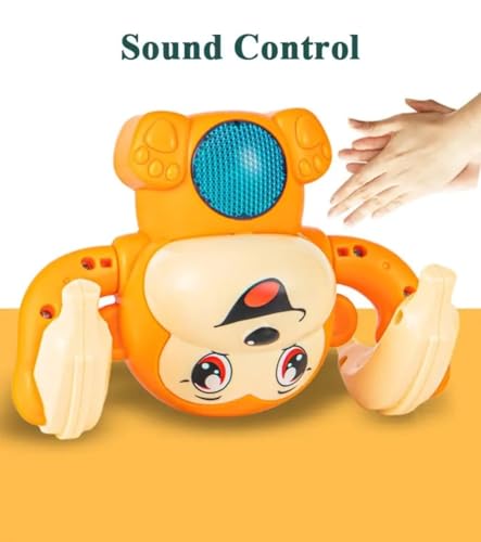 Image of Battery Operated Monkey Toy with Musical, Dancing, Spinning,Rolling and Sensor Feature for 1-5 Year Kids and Even todlers