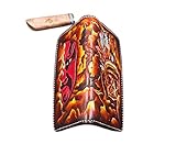 Men's 3D Genuine Leather Wallet, Long wallet, Biker wallet, Hand-Carved, Hand-Painted, Leather Carvi