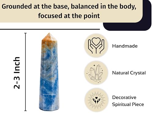 Image of Crystal Heaven Certified Scheelite Tower Obelisk Point For Chakra, Healing And Balancing - Aaa Grade Original Certified Gemstone Agate For Reiki Meditation Yoga Spiritual (2-3 Inches)