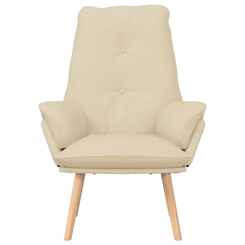 Kremowy fotel relaksacyjny z materiału Sherpa, 69 x 74 x 93 cm, przytulny fotel do salonu z nogami z litego drewna, wygodny fotel do czytania, do sypialni, biura i salonu, trwały mebel
