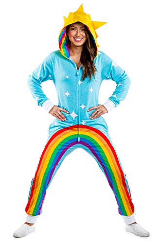 Poseidon Costumes Gay - Tipsy Elves Women's Rainbow Power Stance Costume - Funny Multicolored Halloween Jumpsuit