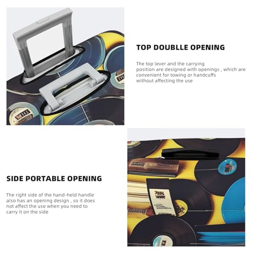 Travel Luggage Protector Cover Vinyl Records and Tapes Suitcase Covers for Luggage Fashion Washable Elastic Luggages Cover Protector Scratch Resistant Travel Essentials Suitcase Cover Fits 18-32 Inch4