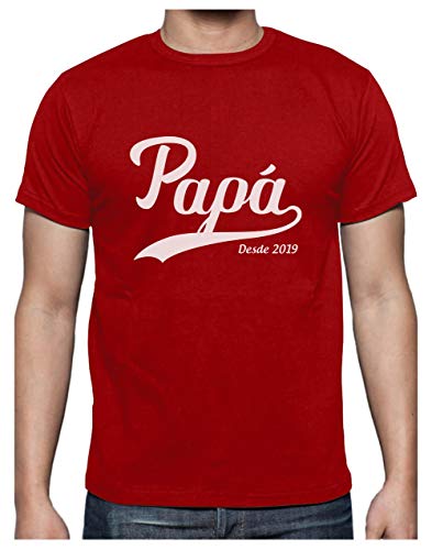 Green Turtle Camiseta para Hombre - Papá Desde 2019 - Regalo para Padre Primerizo XX-Large Rojo