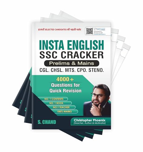 Image of Insta English SSC Cracker Book for All SSC Competitive Exams 2025 (Prelims & Mains) CGL CHSL MTS CPO GD Steno (Stenographer) Exam | 4000+ Question | Previous Year Solved Papers | Common Errors Based on PYQ | English Language Grammar | Vocabulary (Vocab) Based Questions | Masterpiece by Christopher Phoenix | Chapter wise | Practice Set | In English Medium