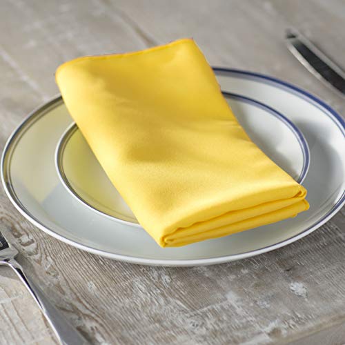 LA Linen 10-Pack Polyester Poplin Napkins 17 by 17-Inch, Light Yellow