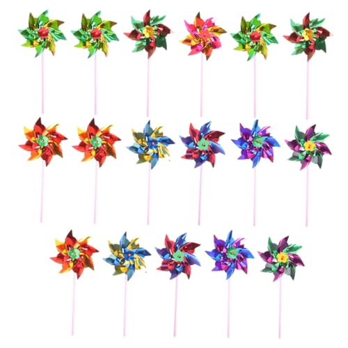 Gatuida 20 Stück Teiliges DIY Windrädchen Kleines Kunststoff Windspiel für Garten Terrasse und Party Langlebig Sicher Wetterfest Dekorativ Oktagonal als Gartenspielzeug und Deko