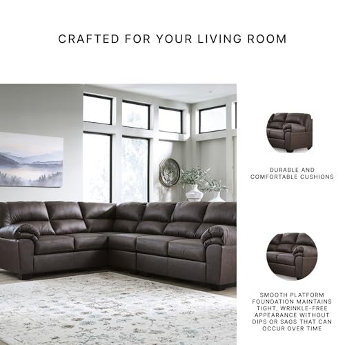 Image of Signature Design by Ashley Sectional Couch, Left Facing, Umber Brown