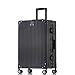 Aoliwei Aluminiumrahmen Koffer S (55cm) Handgepäck – Leichter 100% PC Hartschalen-Trolley in Metall-Optik, 35L Business Reisekoffer mit TSA, 4 leisen 360° Rollen, Schwarz