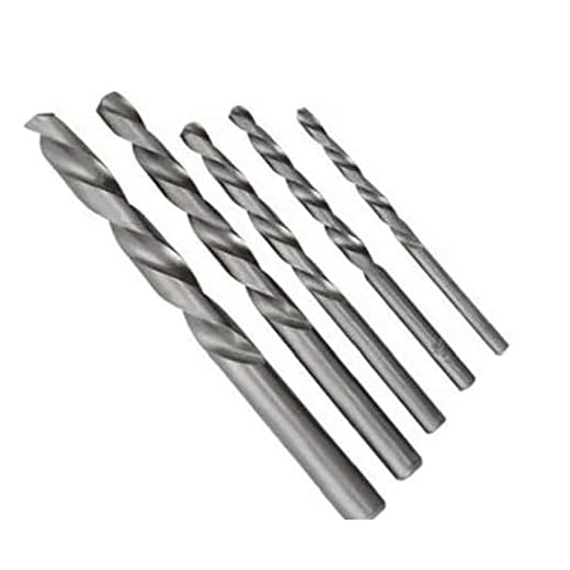Kit 5 Brocas Metal Aço 4 5 6 8 e 10 mm Titânio Furadeira Helicoidal Cilíndrica Furar Rápido Usinagem