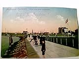  Nordseebad Cuxhaven. Partie am Hotel Continental. Alte, seltene AK farbig, als Feldpost gel. 1916. Promenade, Gebäudeansicht mit Fahne in patriotischen Farben, viele Passanten, Panoramablick