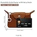 LJCZKA Coin Purse for Women Small Leather Pouch Card Holder with Zipper Fashion Classic Coin Wallet with Keychain (Brown)
