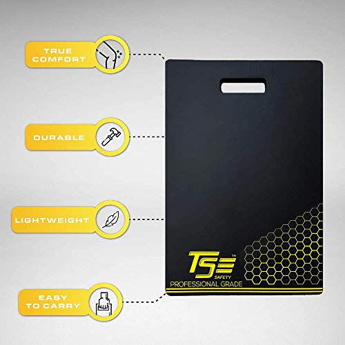 TSE Safety True Flex Protective Kneeling Pad, Premium Quality Neoprene Pad, Heavy Duty Stabilization, Easy to Carry Handle, Comfortable Ergonomic Design Kneeling Mat,Black 13.5 inches x 20 inches
