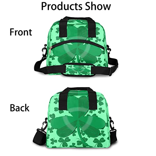 Insulated Lunch Bag Women Men Saint Patricks Day Shamrock Large Reusable Lunch Box Leakproof Lunch Tote Bag Cooler Bag With Adjustable Shoulder Strap Travel Picnic Work Beach #TOP2