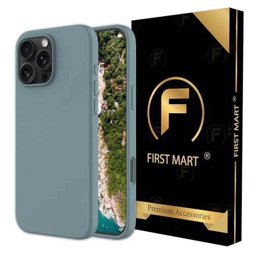 Image of FIRST MART Silicone Back Case for iPhone 16 Pro, Soft-Touch Phone Back Cover for Apple iPhone 16 Pro - Steel Grey