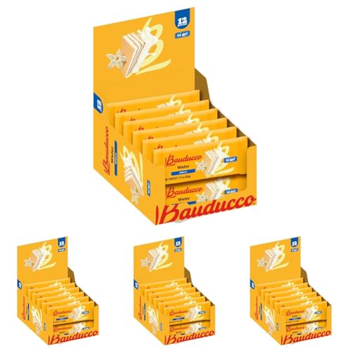 Image of Bauducco Mini Wafer Cookies, Vanilla Wafers, Ideal Dessert, Snack, Pastry, School Lunches, Family Gathering, Party Snack, Work Lunch (Pack of 4)