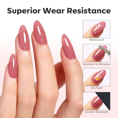 Image of modelones Jelly Rose Pink Builder Nail Gel Top Coat Gel Polish in One 15ML