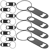 DEARMAMY 12 pezzi Apribottiglie Birra Compatto in Acciaio Inossidabile con Portachiavi Strumento Piatto per Aprire Bottiglie per Feste Bar e Campeggio