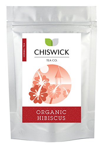Organic Hibiscus Flowers Premium Loose Leaf Herbal Tea - Chiswick Tea Co - 50g