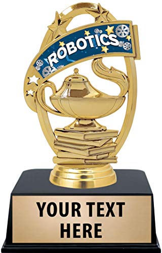Crown Awards Robotics Trophies with Custom Engraving, 6" Personalized Robotics Science Trophy On Black Base 10 Pack