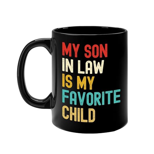 Ungtyb Taza de café de cerámica de 350 ml Son in Law, Themed Party Tea Mugs for Son in Law or Themed Parties, Large Caliber Drinking Cup Ideal for Tea, Coffee or Water