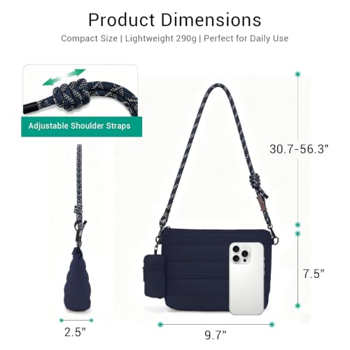 Image of ACUARIO Crossbody Bags for Women - Puffy Tote Bag Purse for Work, Travel, Shoulder Handbag with Small Wallet