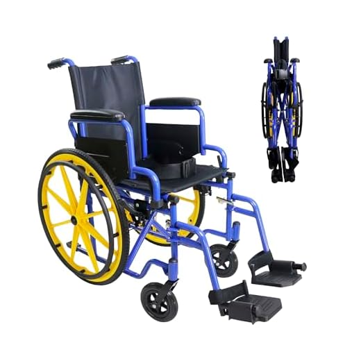 PEPE Mobility Silla de Ruedas Autopropulsable para Niños, Plegable y Ligera Infantil, Estrecha para Jóvenes (Amarilla)