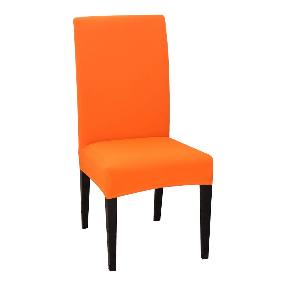 Housses de chaise en élasthanne extensible couleur unie pour salle à manger - Lot de 6