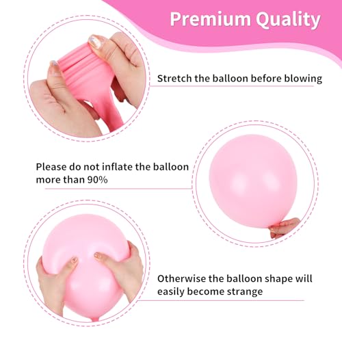 Image of RUBFAC Pink Balloons Set, Metallic Pearl Pastel Light Pink Party Balloons 12 Inch for Girl Princess Birthday Party Decorations Wedding Baby Shower, 65pcs