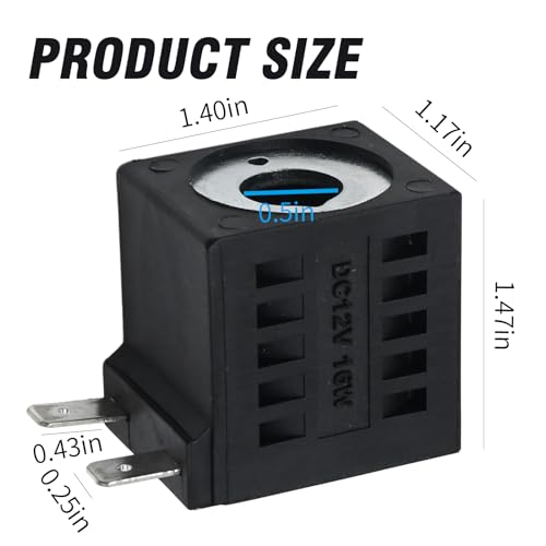 Image of 10225-96 Solenoid Coil 12V DC 9.0 Ohms 1.33 Amps 16W Hydraulic Power Unit Replacement for Valve Stem Series 08 80 88 98