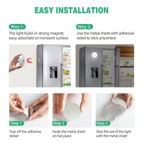 LED Closet Lights Wireless Motion Sensor Step Light with Remote Control, USB Rechargeable Puck Lights,Dimmable Under Cabinet Indoor Lighting Magnet Stick-on Light for Counter Kitchen Wardrobe(6 Pack) - Thumbnail 6