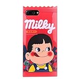 Red Milky Candy Bar Soft Case for iPhone 7 Plus / 8 Plus 7Plus 8Plus 7+ 8+ Large Size Peko Chan Little Girl Cute Lovely Kawaii Unique Shockproof Protective Japan Japanese Cartoon Gift Kids Teens Women