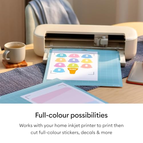 Image of Cricut Explore 5 Essential Bundle + Digital Content Smart Cutting Machine - perfect for projects like custom vinyl decals, T-shirts, full-color stickers, cards, and more.