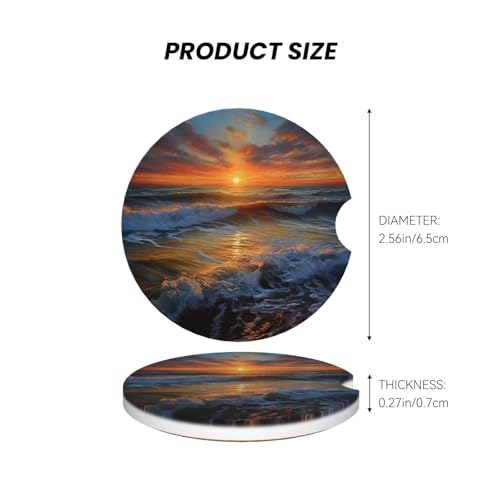 2 Paquetes de Posavasos para Porta Vasos de Auto de Cerámica miniatura 3