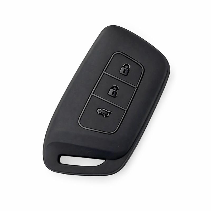 Image of JVCV Soft TPU Key Cover Compatible with New MG Hector, Hector Plus, Windsor and Windsor Pro EV Smart Key | Scratch-Resistant Protective Case (Matte Black)