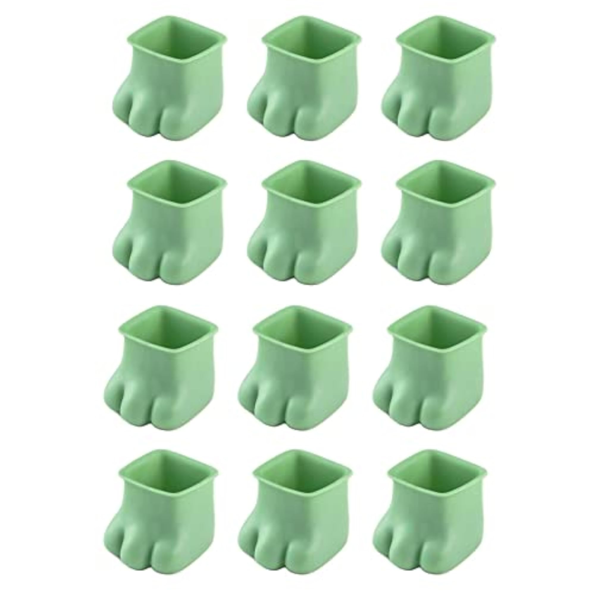 12x Silicone Table Feet Covers to Prevent Floor Scratches, Green